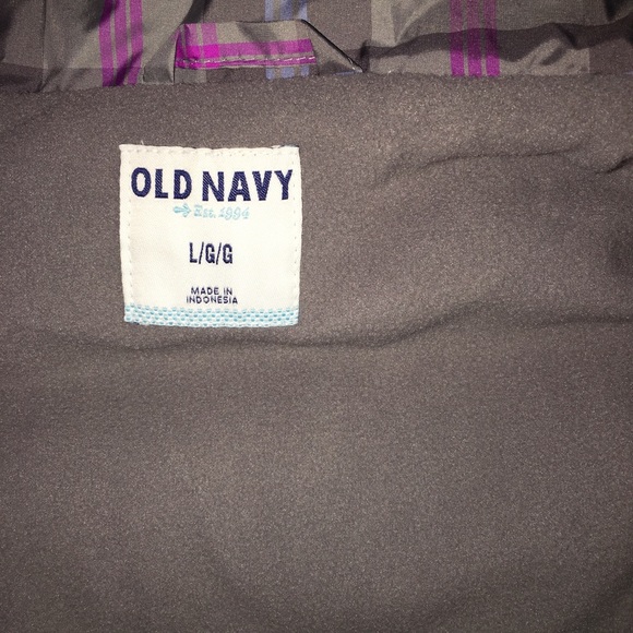 Old Navy Purple Plaid Puffer Vest-Large - Picture 2 of 3